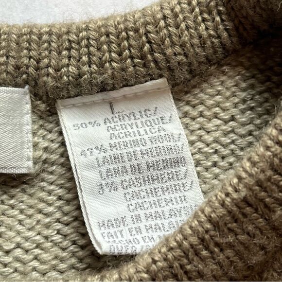 Liz Claiborne Women's Crew Neck Pullover Sweater Tan/Cream size Large - Picture 4 of 7
